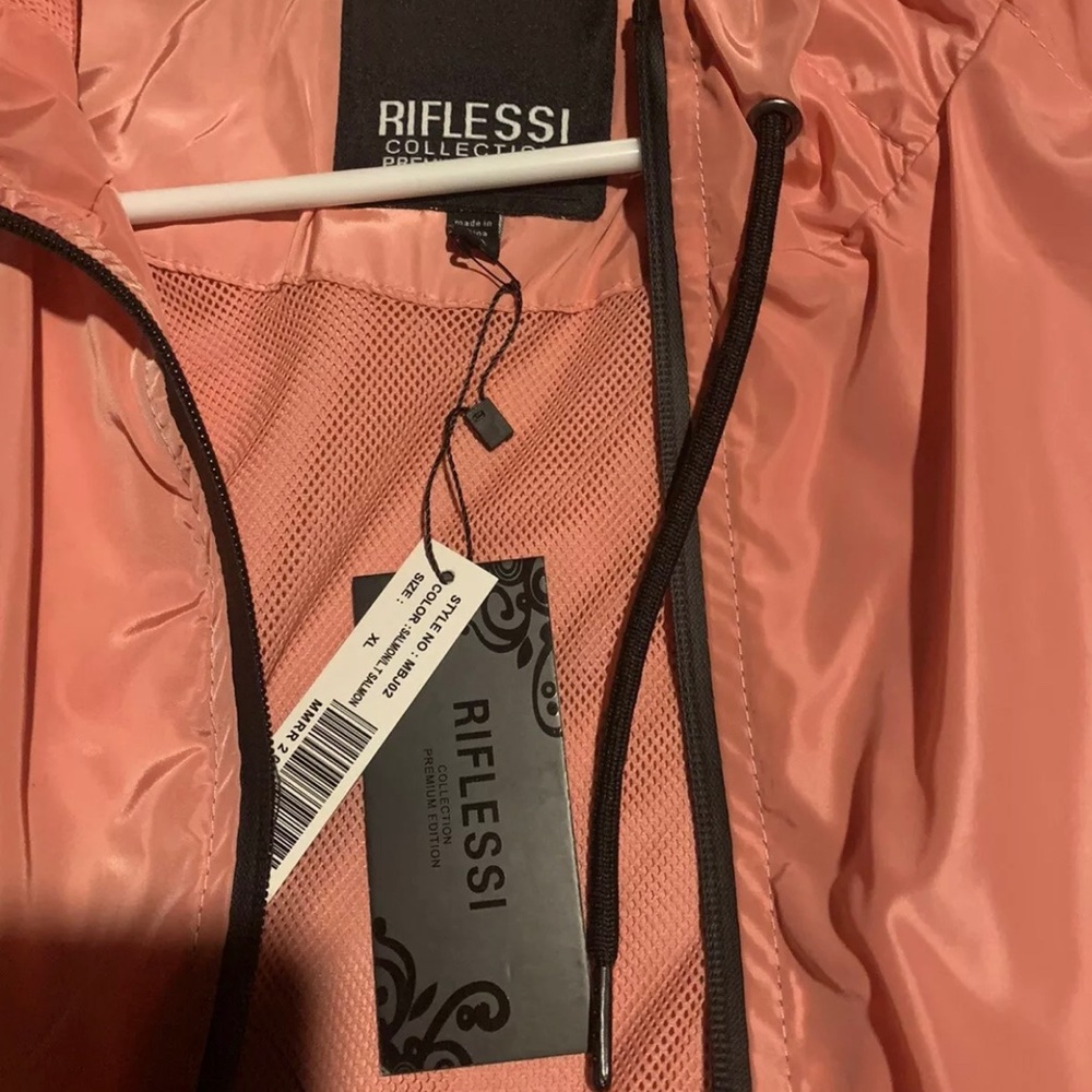 Men pink windbreaker jacket xl - Picture 2 of 3